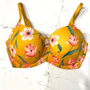 PINK Victoria's Secret Floral Yellow Bra